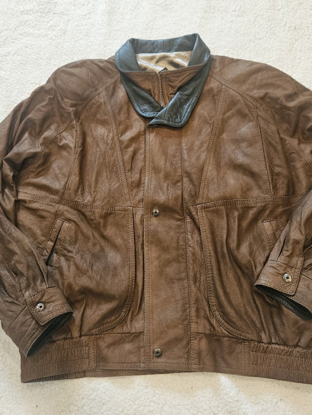 Vintage Remy Leather Double Collar Jacket Size 44